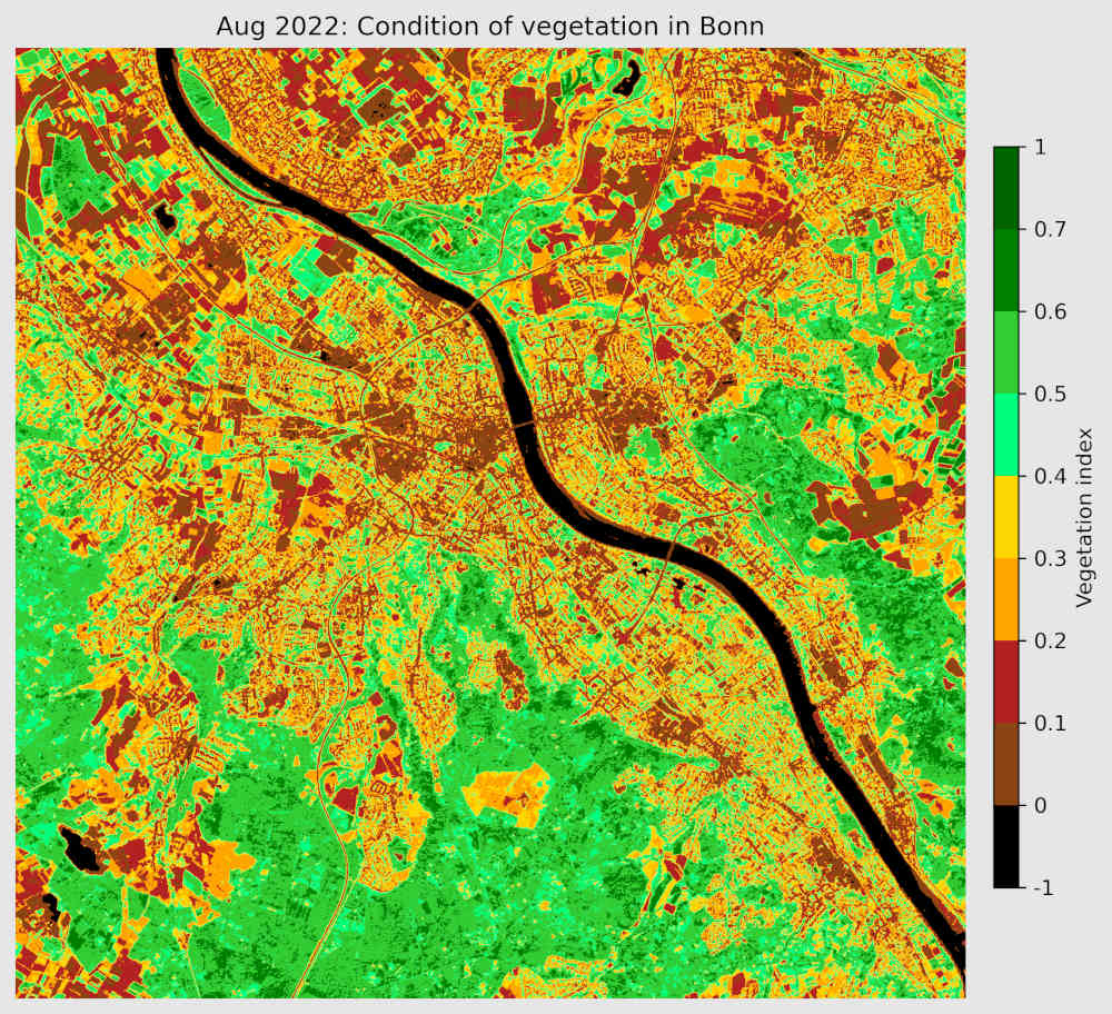 Vegetation index of Bonn and surroundings